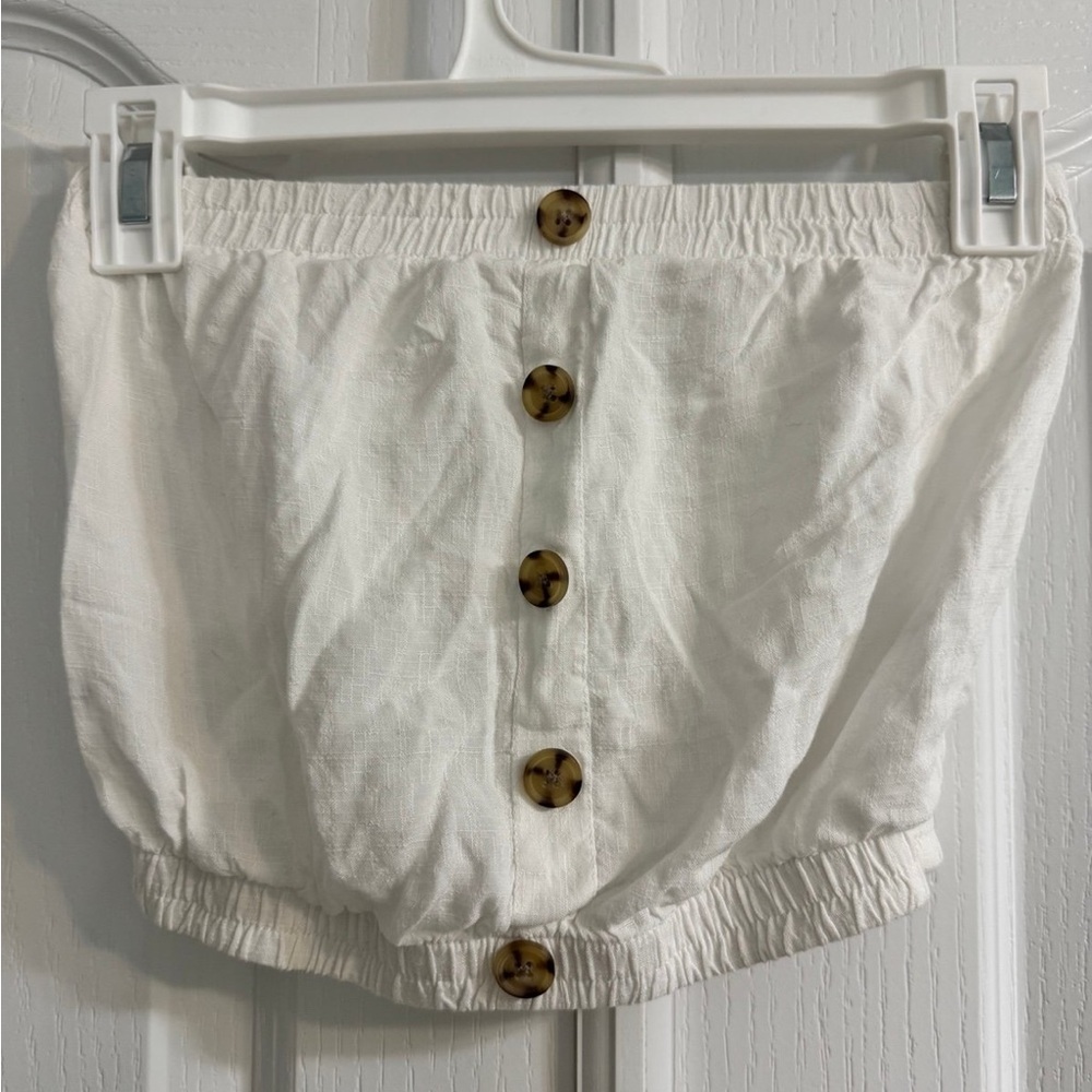H.I.P Women’s White Boho Strapless Top – Size Small